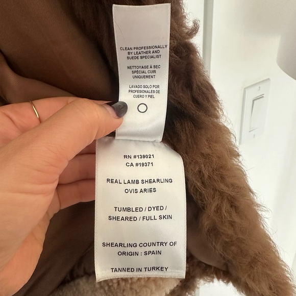 Frame Denim shearling patchwork coat small - Picture 7 of 8